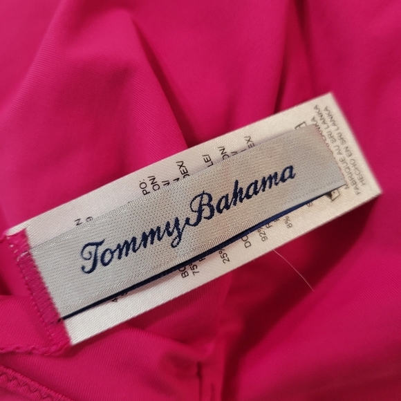 New Tommy Bahama Pink Palm Modern Square Neck One-Piece Swimsuit Size 16 - Picture 6 of 7